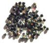 100 4mm Faceted Black Vitrail Firepolish Beads